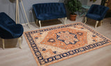 handmade Traditional Heriz Orange Blue Hand Knotted RECTANGLE 100% WOOL area rug 10 x 14
