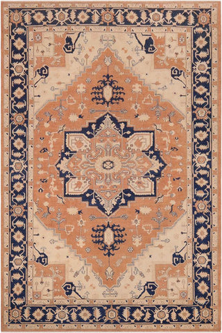 handmade Traditional Heriz Orange Blue Hand Knotted RECTANGLE 100% WOOL area rug 10X14