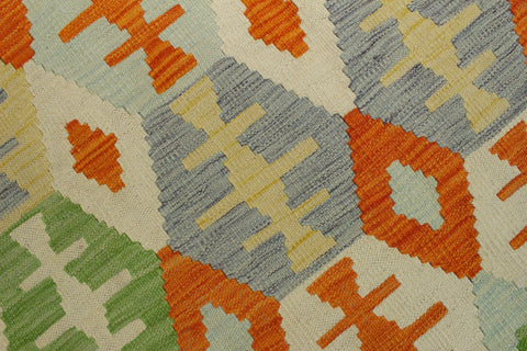 handmade Geometric Kilim Orange Purple Hand-Woven RECTANGLE 100% WOOL area rug 4 x 6