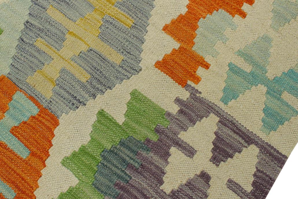 Flat Weave Kilim Antique Navaho Vintage handmade Modern Kilim Orange Purple Hand-Woven Rectangle 100% Wool Area Rug 4x6 