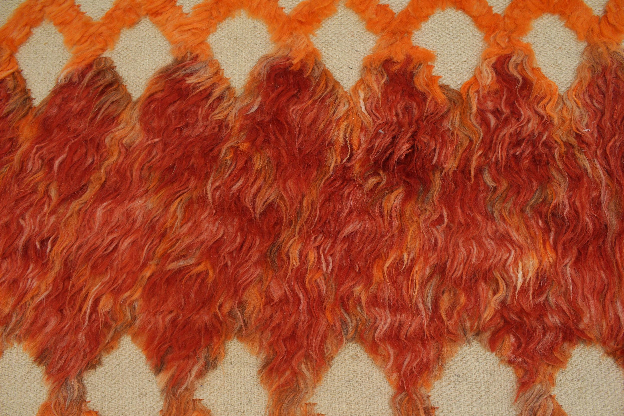 handmade Geometric Moroccan Hi Beige Blue Hand Knotted RECTANGLE 100% WOOL area rug 5' x 8'