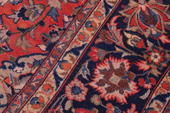 Traditional handmade Persian vintage distressed Rust Blue Hand-Woven RECTANGLE 100% WOOL area rug 10X14