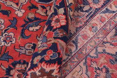 Traditional handmade Persian vintage distressed Rust Blue Hand-Woven RECTANGLE 100% WOOL area rug 10X14