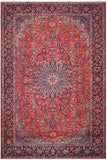 Vintage Antique Kashan Selena Rust/Blue Wool Rug - 9'8'' x 13'4''