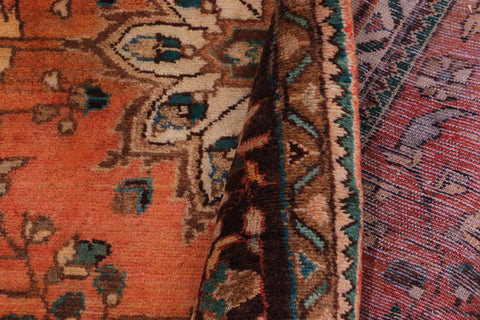 handmade Traditional Tabriz Orange Brown Hand Knotted RUNNER 100% WOOL area rug 4 x 10