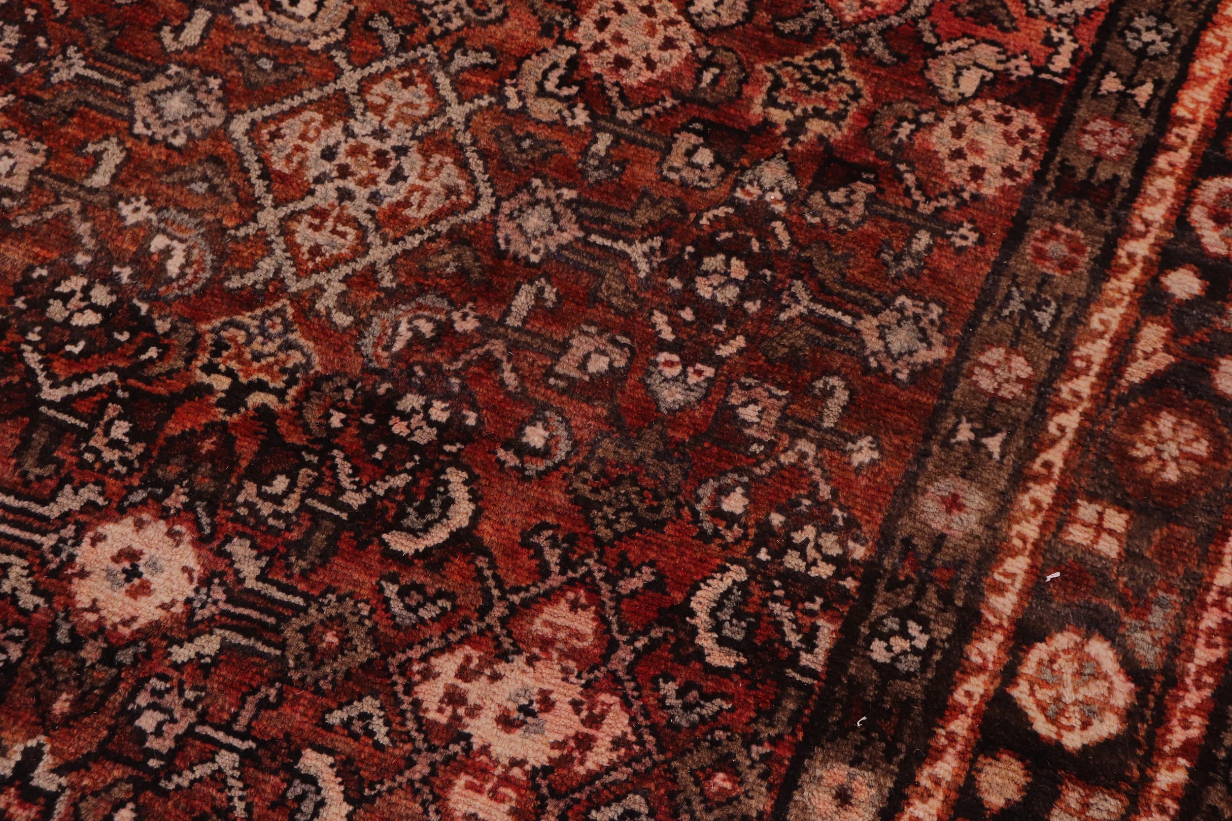 handmade Traditional Tabriz Red Brown Hand Knotted RUNNER 100% WOOL area rug 3 x 10