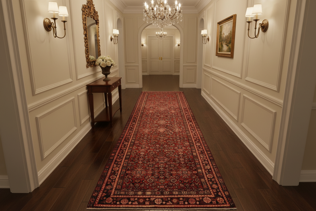 handmade Traditional Tabriz Red Brown Hand Knotted RUNNER 100% WOOL area rug 3 x 10