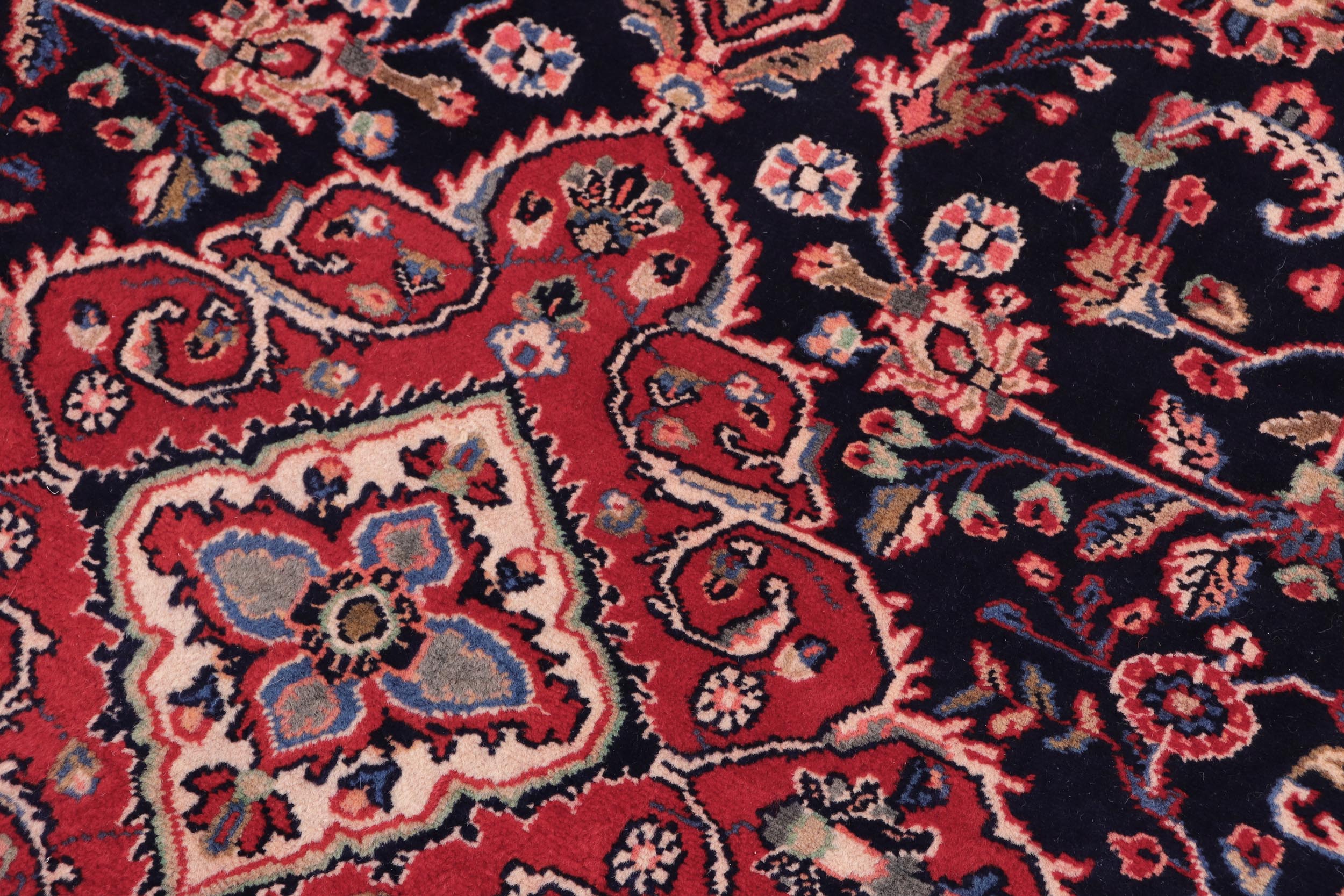 handmade Traditional Kashan Blue Red Hand Knotted RECTANGLE 100% WOOL area rug 4 x 6