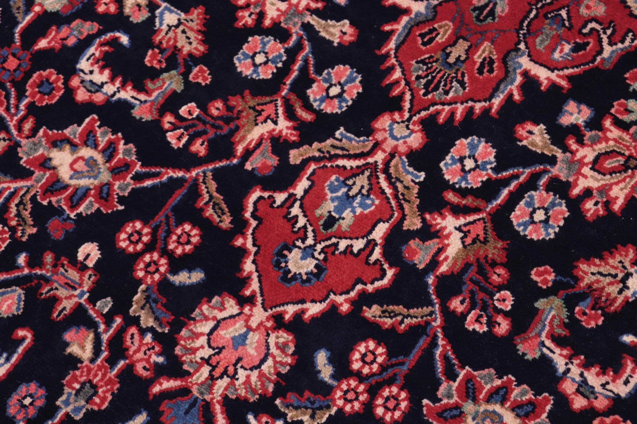 handmade Traditional Kashan Blue Red Hand Knotted RECTANGLE 100% WOOL area rug 4 x 6