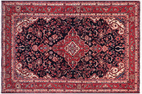 handmade Traditional Kashan Blue Red Hand Knotted RECTANGLE 100% WOOL area rug 4 x 6
