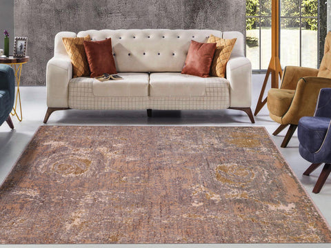 handmade Modern Modern Gray Brown Hand Knotted RECTANGLE WOOL&SILK area rug 8' x 10'