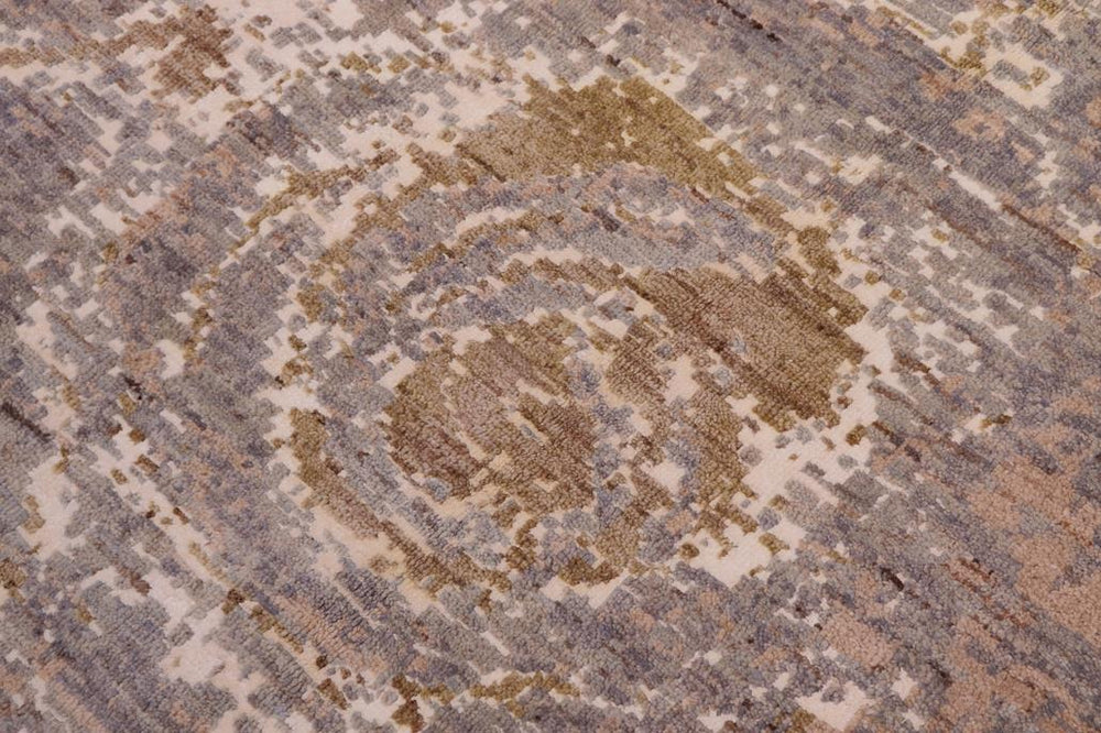 handmade Modern Modern Gray Brown Hand Knotted RECTANGLE WOOL&SILK area rug 8X10