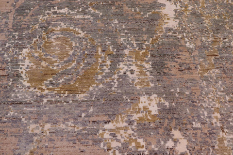 handmade Modern Modern Gray Brown Hand Knotted RECTANGLE WOOL&SILK area rug 8' x 10'