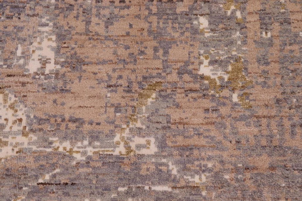 handmade Modern Modern Gray Brown Hand Knotted RECTANGLE WOOL&SILK area rug 8X10