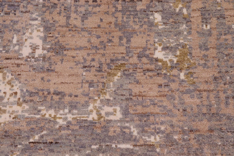 handmade Modern Modern Gray Brown Hand Knotted RECTANGLE WOOL&SILK area rug 8' x 10'