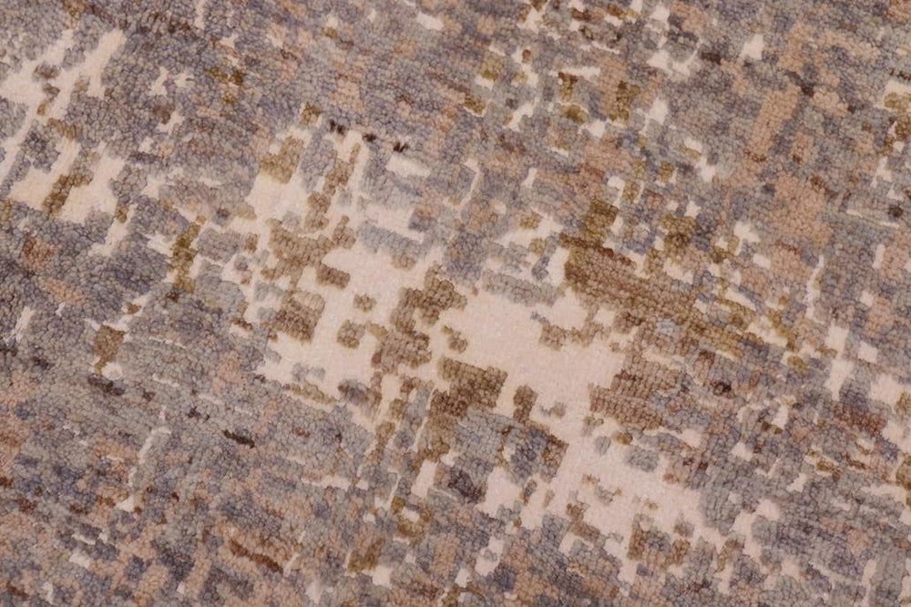 handmade Modern Modern Gray Brown Hand Knotted RECTANGLE WOOL&SILK area rug 8X10