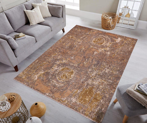 handmade Modern Modern Gray Brown Hand Knotted RECTANGLE WOOL&SILK area rug 8' x 10'