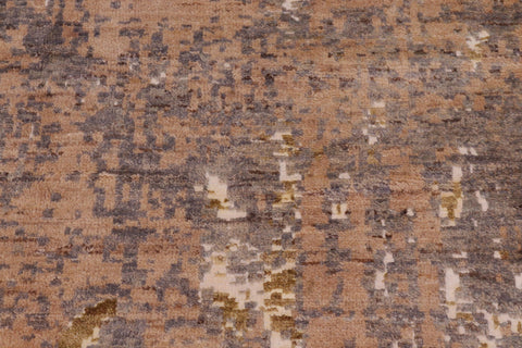 handmade Modern Modern Gray Brown Hand Knotted RECTANGLE WOOL&SILK area rug 8' x 10'