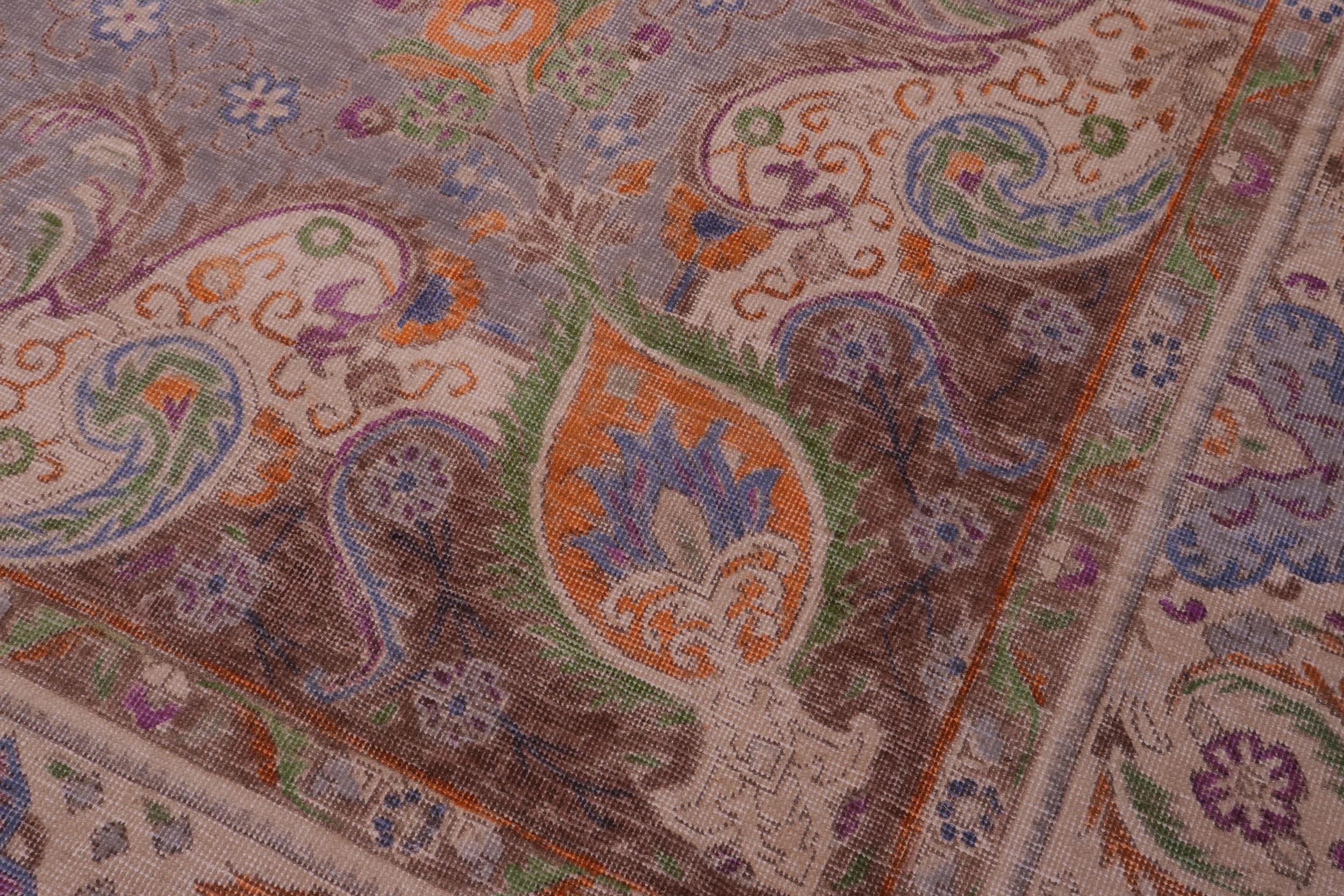 handmade Vintage Tabriz Gray Tan Hand Knotted RECTANGLE 100% WOOL area rug 10' x 12'