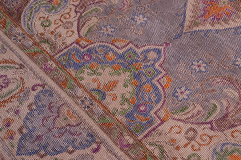 handmade Vintage Tabriz Gray Tan Hand Knotted RECTANGLE 100% WOOL area rug 10' x 12'