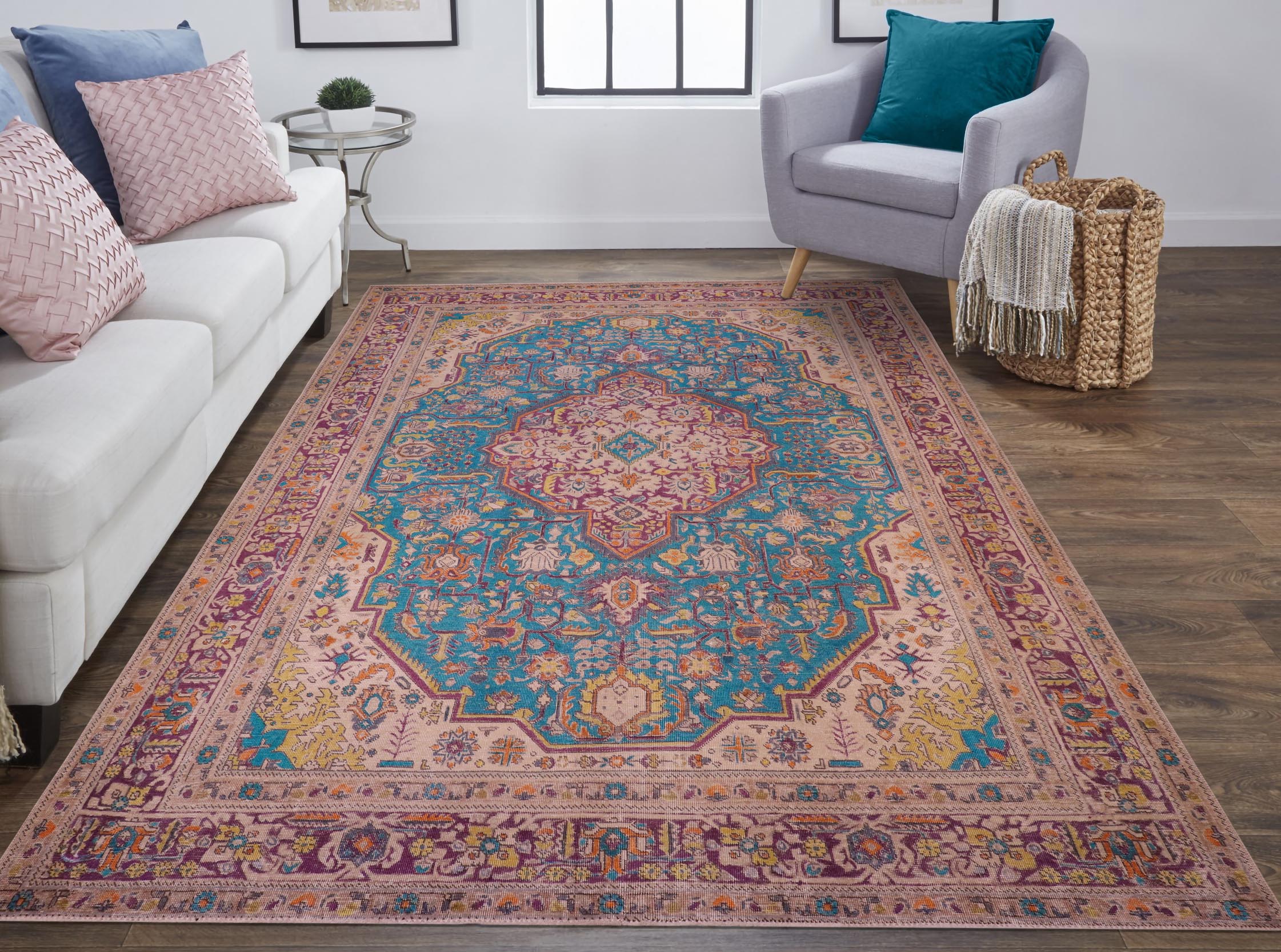 handmade Vintage Tabriz Blue Purple Hand Knotted RECTANGLE 100% WOOL area rug 8' x 11'