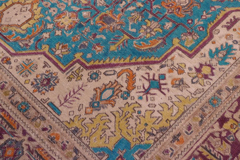 handmade Vintage Tabriz Blue Purple Hand Knotted RECTANGLE 100% WOOL area rug 8X11