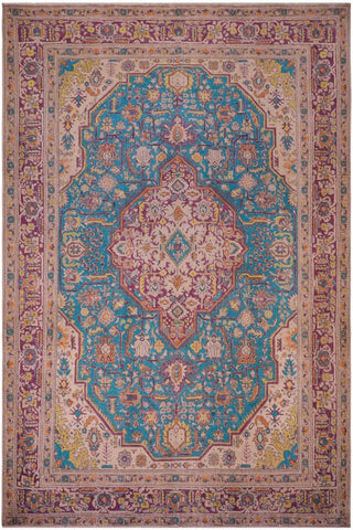 handmade Vintage Tabriz Blue Purple Hand Knotted RECTANGLE 100% WOOL area rug 8X11
