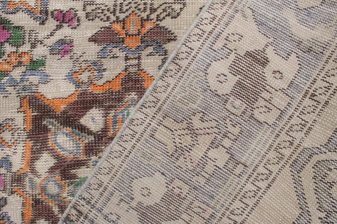 handmade Vintage Tabriz Orange Blue Hand Knotted RUNNER 100% WOOL area rug 5x10