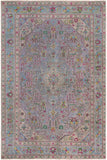 Retro Vintage Maher Gray/Blue Wool Rug - 6'4'' x 9'7''