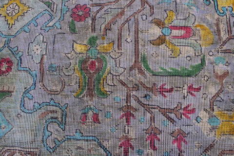 handmade Vintage Tabriz Gray Blue Hand Knotted RECTANGLE 100% WOOL area rug 6X10