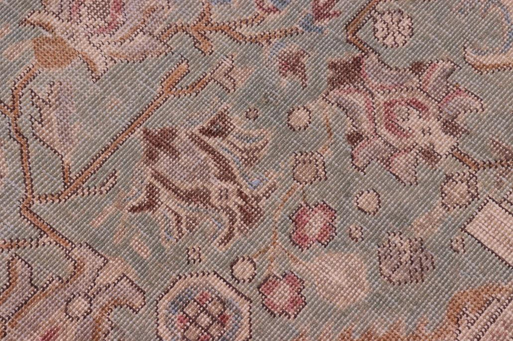 handmade Vintage Tabriz Green Gray Hand Knotted RECTANGLE 100% WOOL area rug 8X11