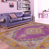 handmade Vintage Tabriz Light Purpl Yellow Hand Knotted RECTANGLE 100% WOOL area rug 9 x 12