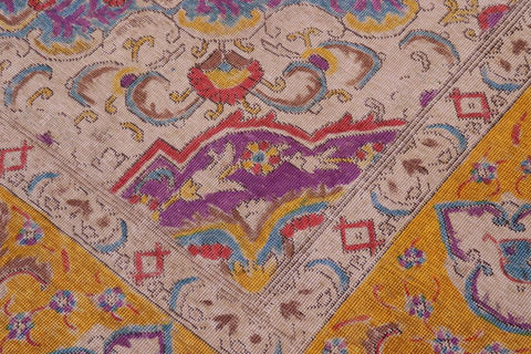 handmade Vintage Tabriz Light Purpl Yellow Hand Knotted RECTANGLE 100% WOOL area rug 9X12