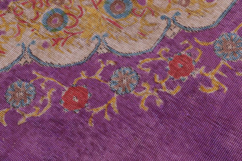 handmade Vintage Tabriz Light Purpl Yellow Hand Knotted RECTANGLE 100% WOOL area rug 9X12