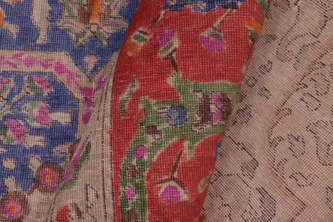 handmade Vintage Tabriz Blue Red Hand Knotted RECTANGLE 100% WOOL area rug 9X13