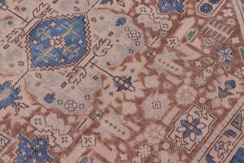 handmade Vintage Tabriz Blue Brown Hand Knotted RECTANGLE 100% WOOL area rug 8X11
