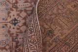 handmade Vintage Tabriz Blue Brown Hand Knotted RECTANGLE 100% WOOL area rug 8 x 11