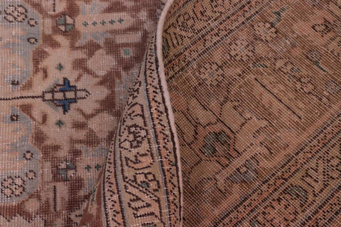 handmade Vintage Tabriz Blue Brown Hand Knotted RECTANGLE 100% WOOL area rug 8X11