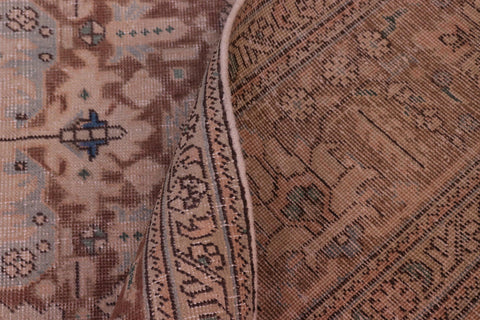 handmade Vintage Tabriz Blue Brown Hand Knotted RECTANGLE 100% WOOL area rug 8' x 11'