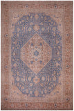 Retro Vintage Fuller Blue/Brown Wool Rug - 8'0'' x 11'2''