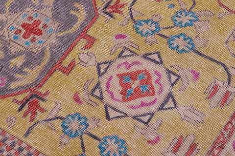 handmade Vintage Tabriz Yellow Gray Hand Knotted RECTANGLE 100% WOOL area rug 9X12