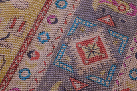 handmade Vintage Tabriz Yellow Gray Hand Knotted RECTANGLE 100% WOOL area rug 9' x 12'