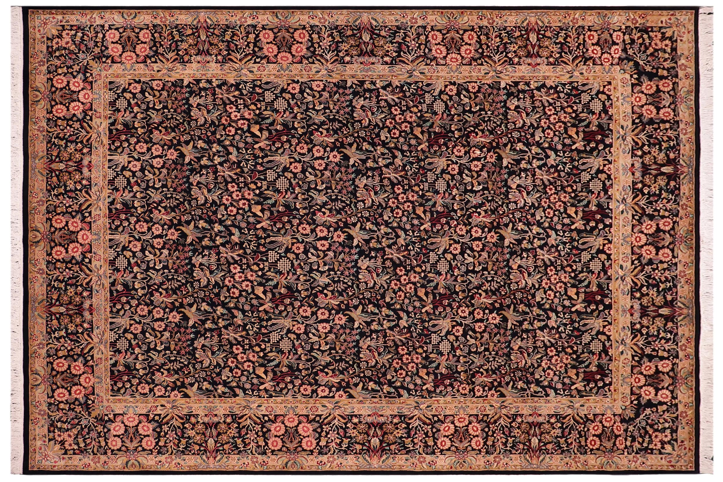 handmade Transitional Gulshan Black Black Hand Knotted RECTANGLE 100% WOOL area rug 9x12