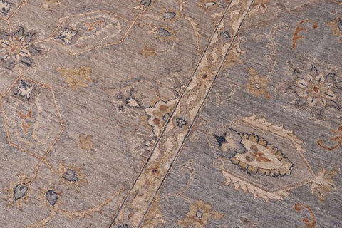 handmade Traditional Kafkaz Gray Blue Hand Knotted RECTANGLE 100% WOOL area rug 12X15