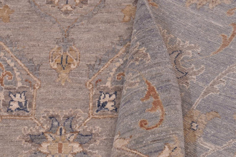 handmade Traditional Kafkaz Gray Blue Hand Knotted RECTANGLE 100% WOOL area rug 12X15