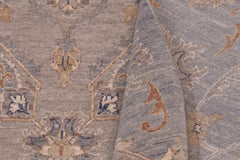 handmade Traditional Kafkaz Gray Blue Hand Knotted RECTANGLE 100% WOOL area rug 12X15