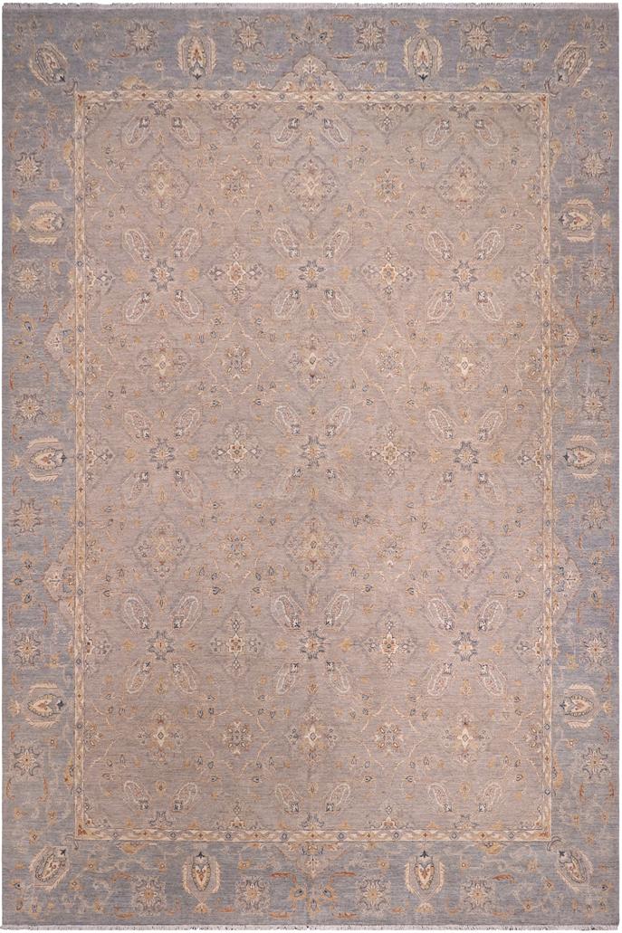 handmade Traditional Kafkaz Gray Blue Hand Knotted RECTANGLE 100% WOOL area rug 12X15