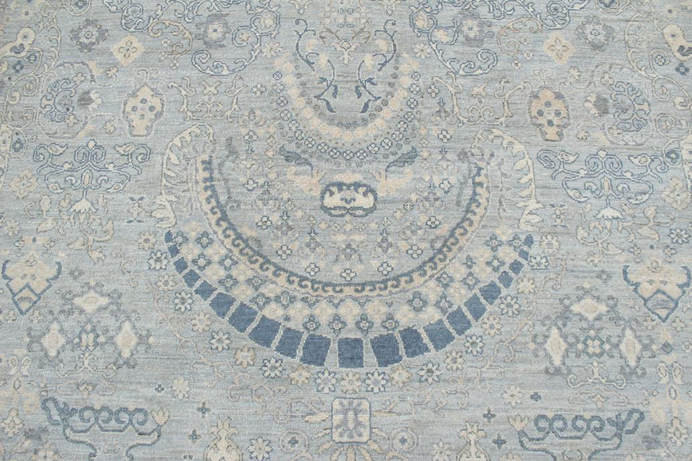 handmade Modern Modern Blue Beige Hand Knotted RECTANGLE 100% WOOL area rug 10X14