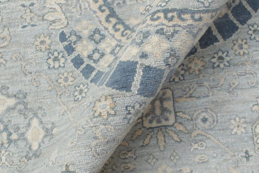 handmade Modern Modern Blue Beige Hand Knotted RECTANGLE 100% WOOL area rug 10X14