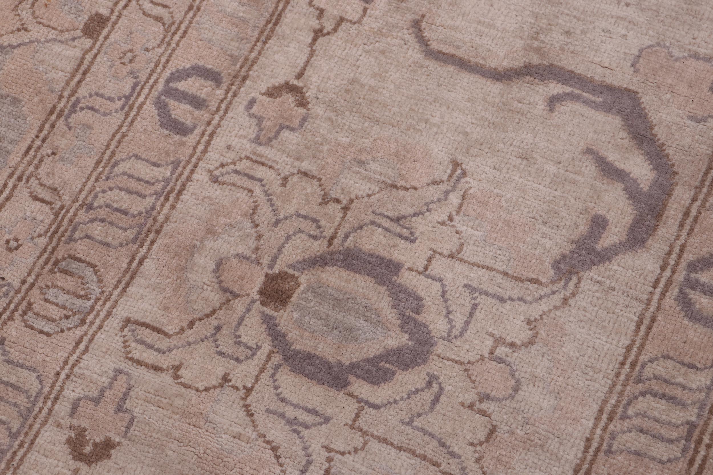 handmade Transitional Kafkaz Gray Tan Hand Knotted RECTANGLE 100% WOOL area rug 12' x 18'